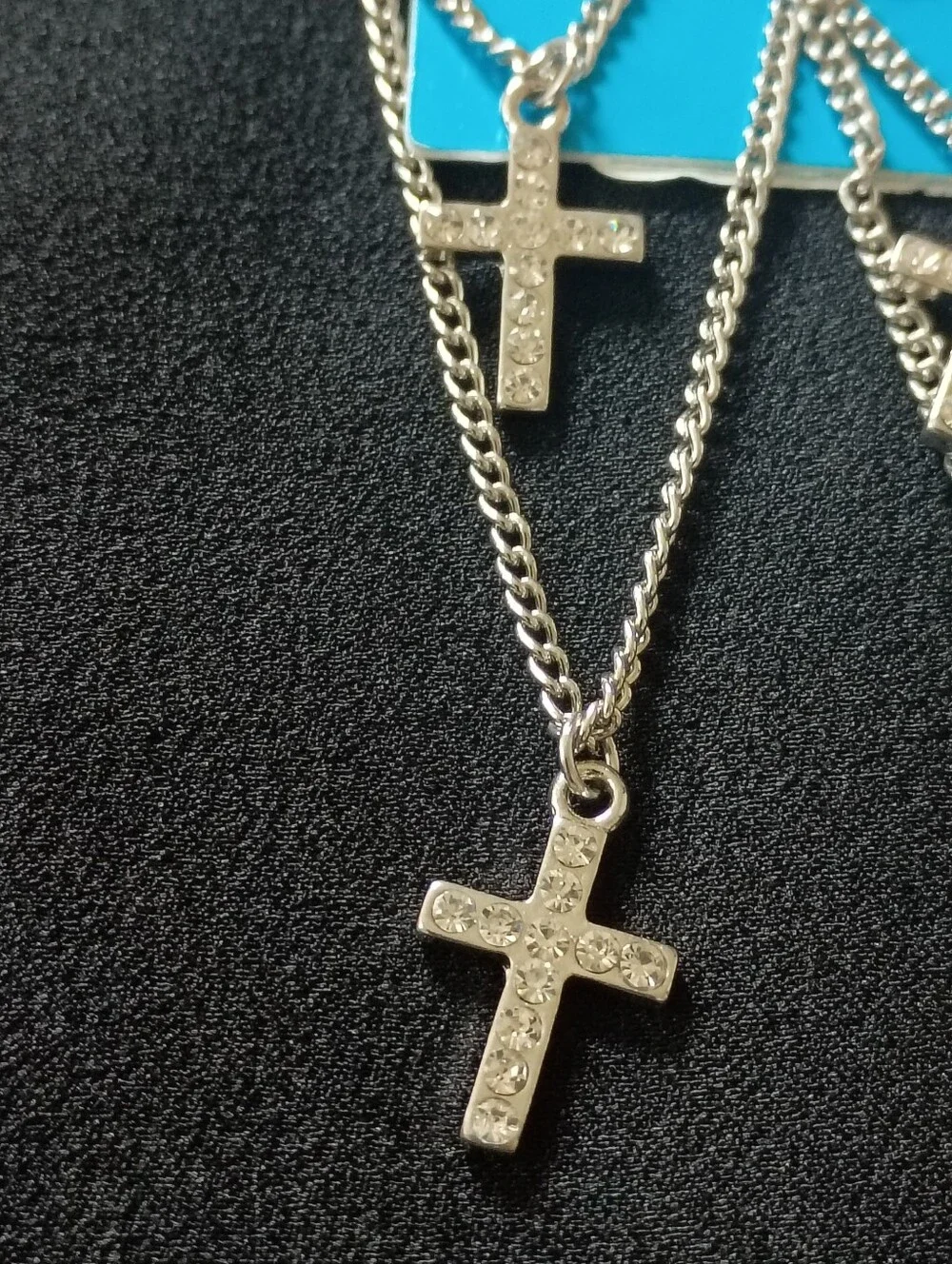 Cross Earrings Women Silver Tone Dangle Drop Chain Ear Cuff Set Fashion Jewelry